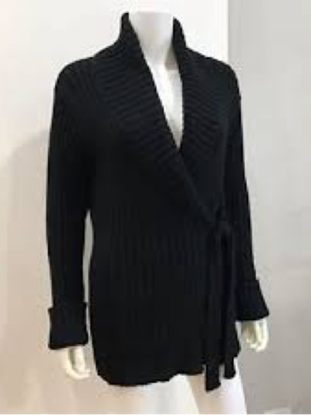 Heartloom Black Wrap Shawl Collar Cardigan